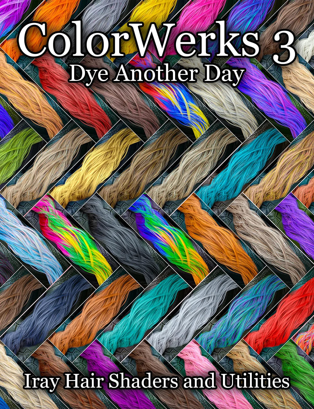 ColorWerks 3 Dye Another Day Iray Hair Shaders_DAZ3D下载站