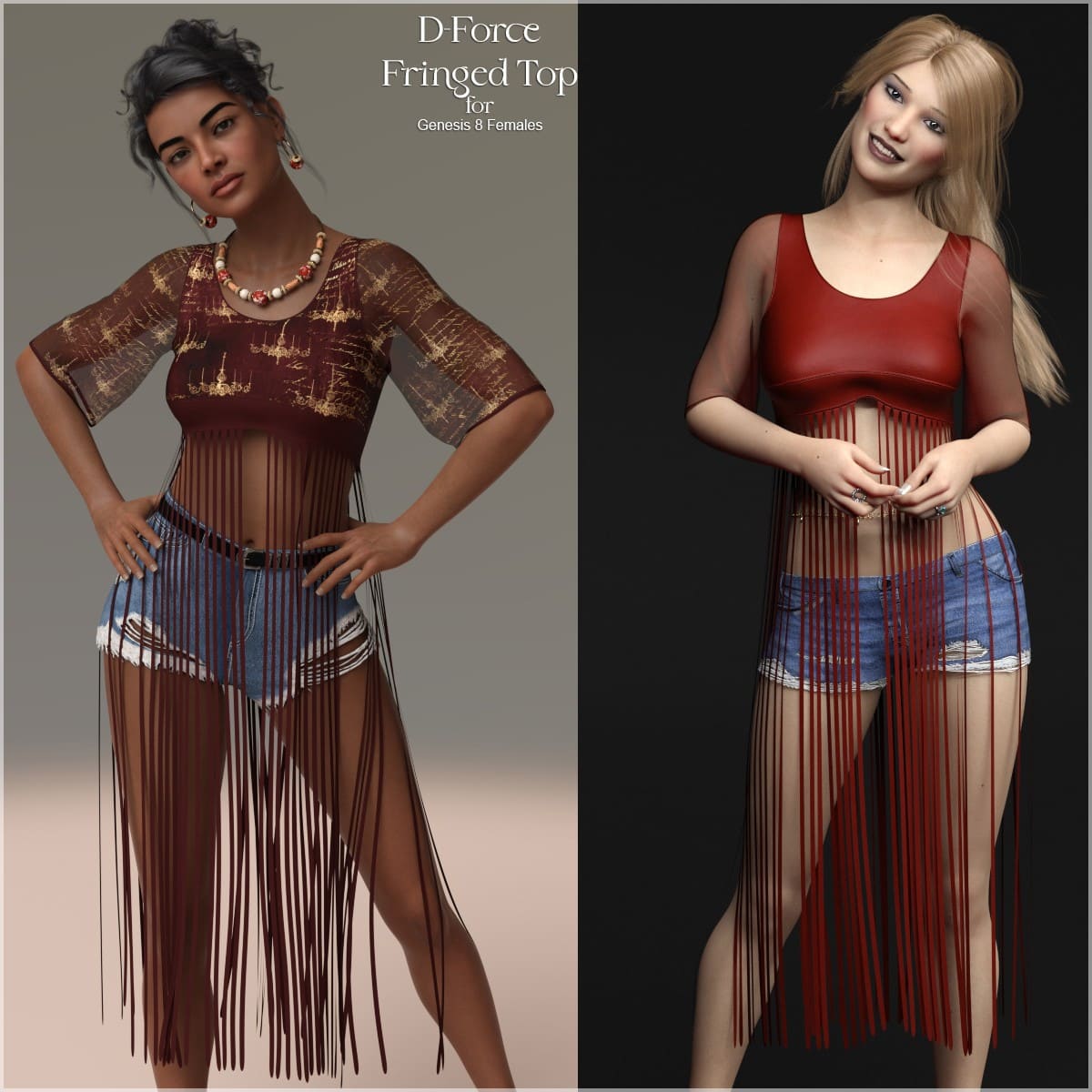 D-Force Fringed Top for G8F and G8.1F_DAZ3DDL
