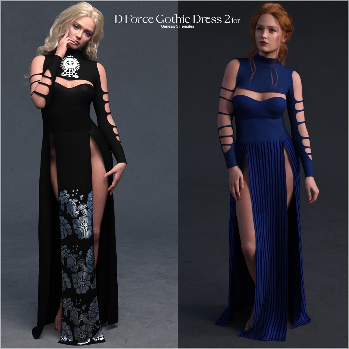 D-Force Gothic Dress 2 for Genesis 9_DAZ3DDL