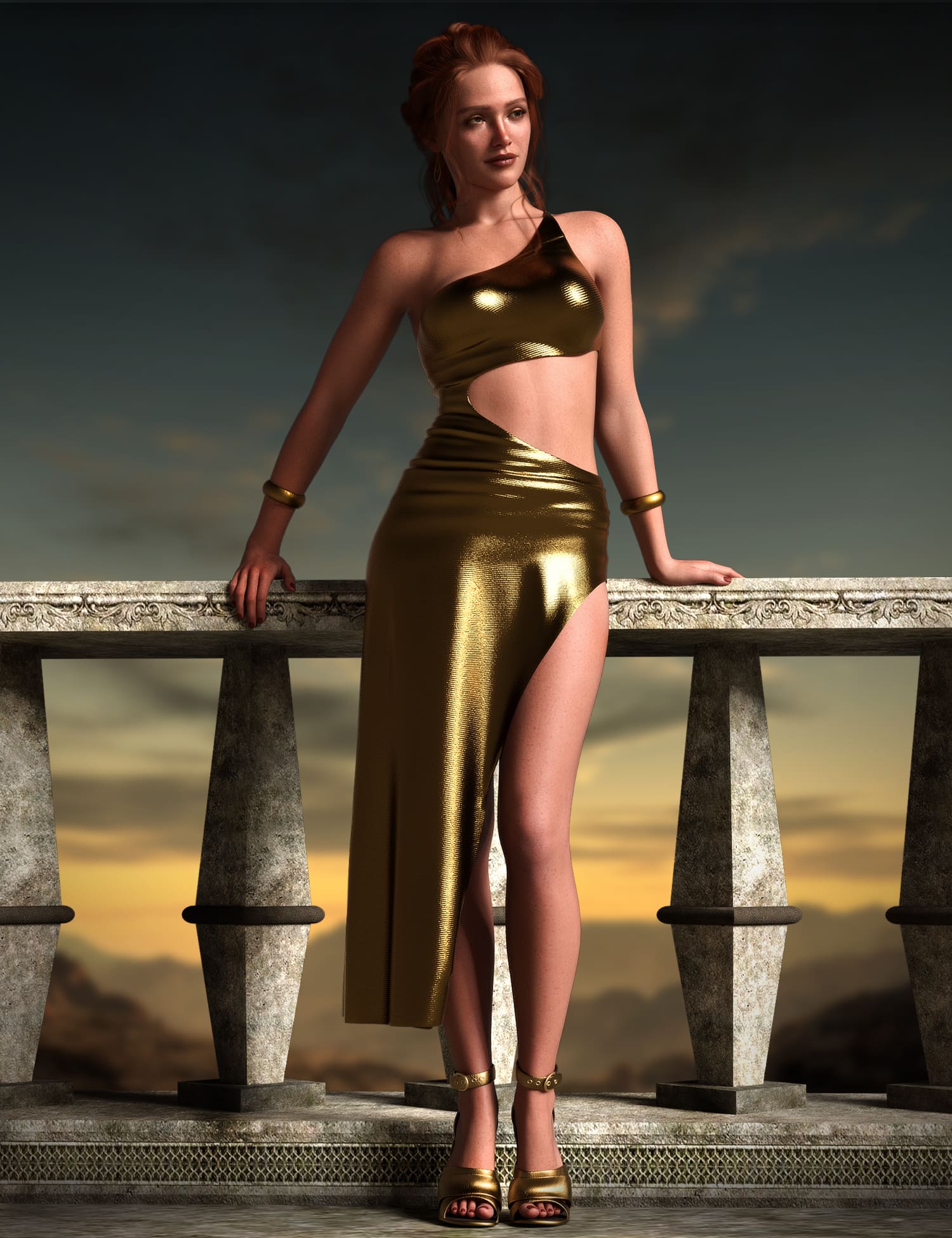 dForce Elegance Outfit Set for Genesis 9_DAZ3D下载站