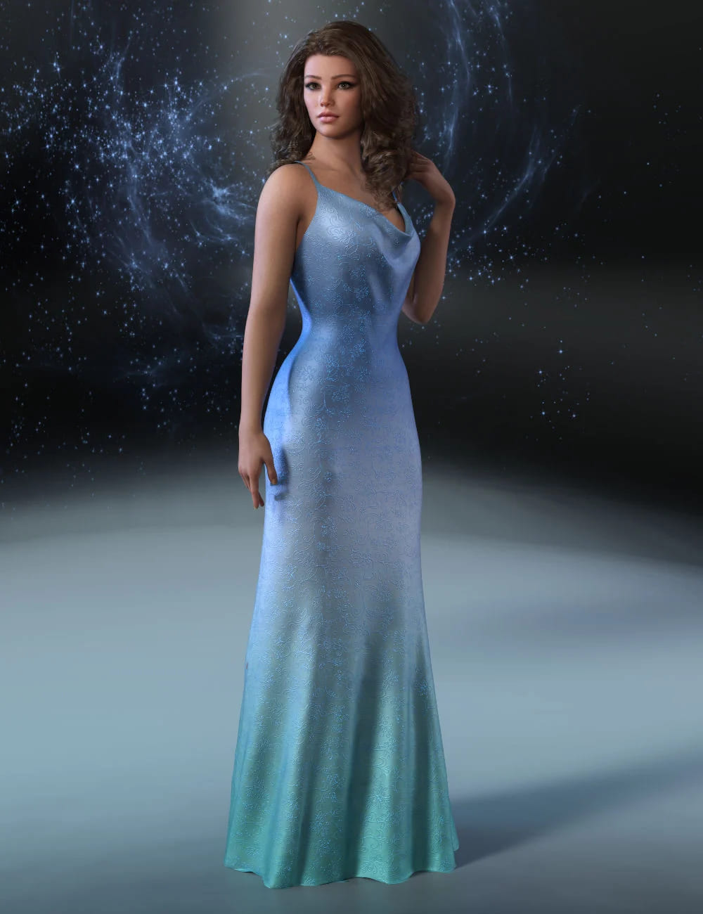 dForce Lillian Evening Gown Outfit for Genesis 9_DAZ3D下载站