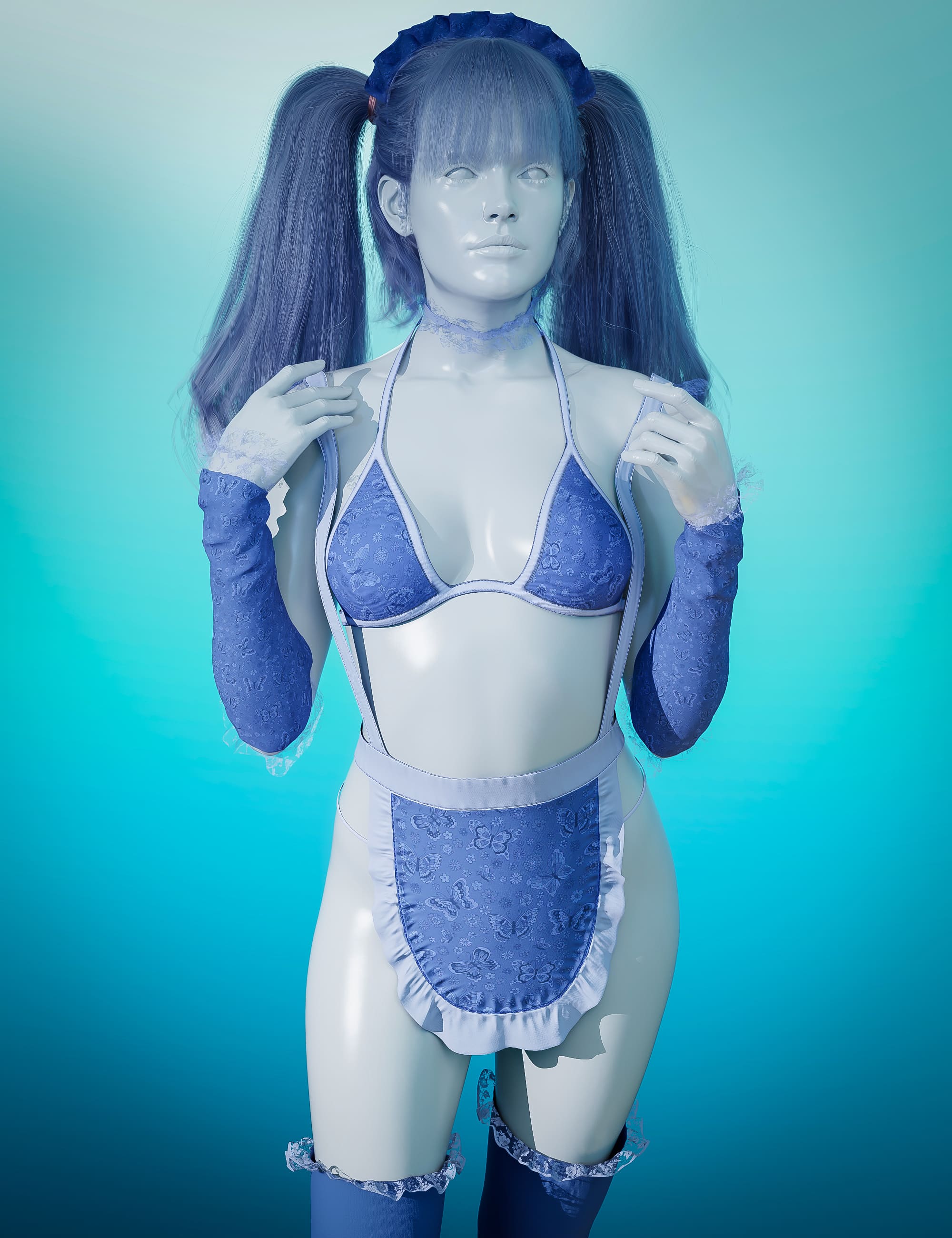 dForce Maid Bikini Outfit Texture Add-on_DAZ3DDL
