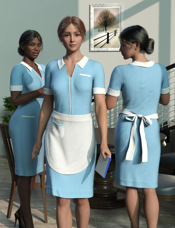 dForce MK Waitress Outfit for Genesis 9_DAZ3D下载站