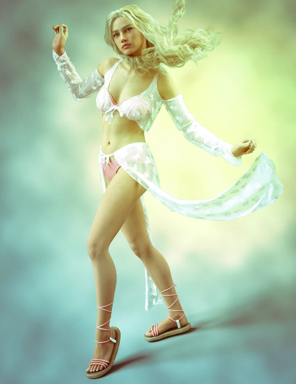 dForce Tsambica Summer Outfit for Genesis 9 and 8 Female_DAZ3D下载站