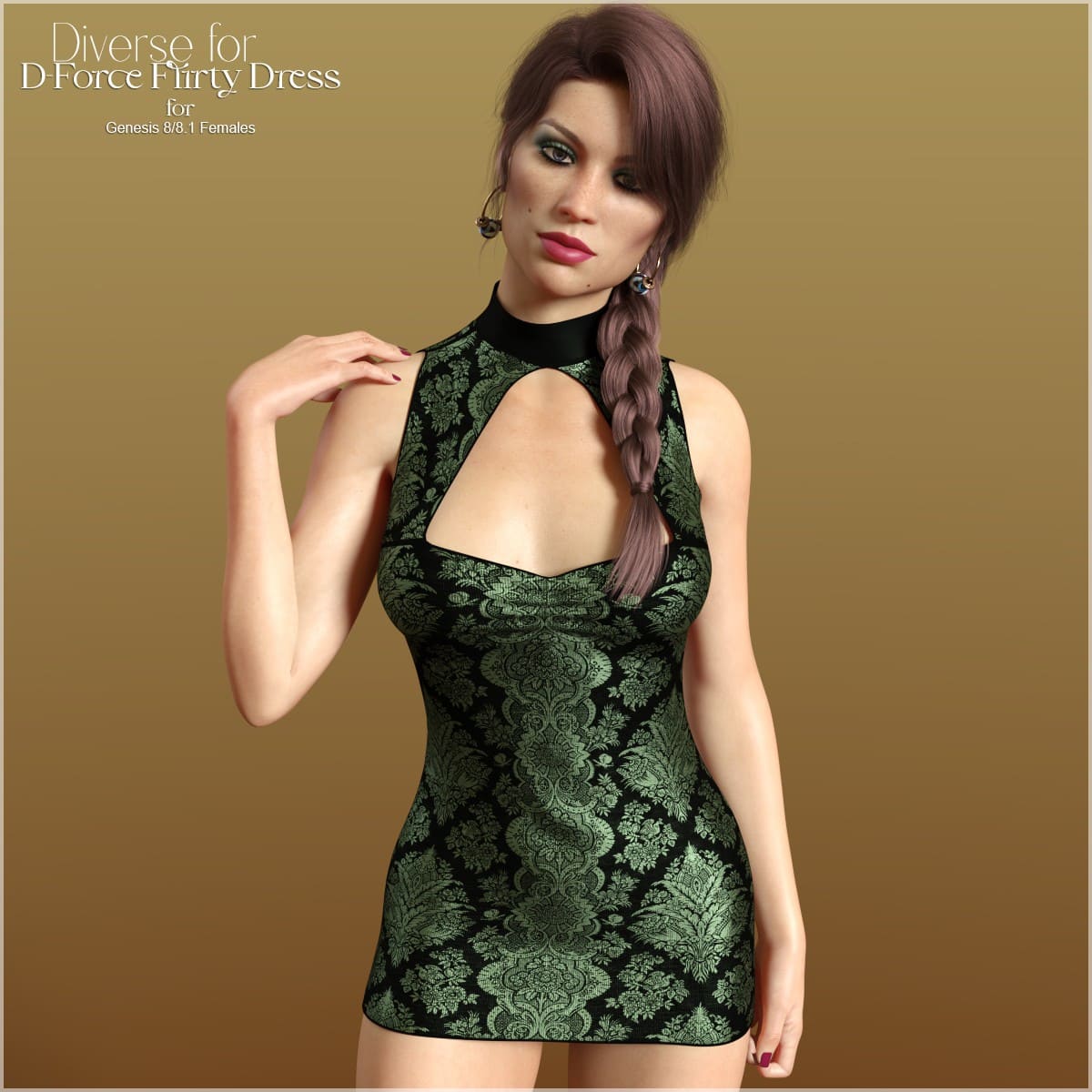 Diverse for D-Force Flirty Dress for G8F and G8.1F_DAZ3D下载站