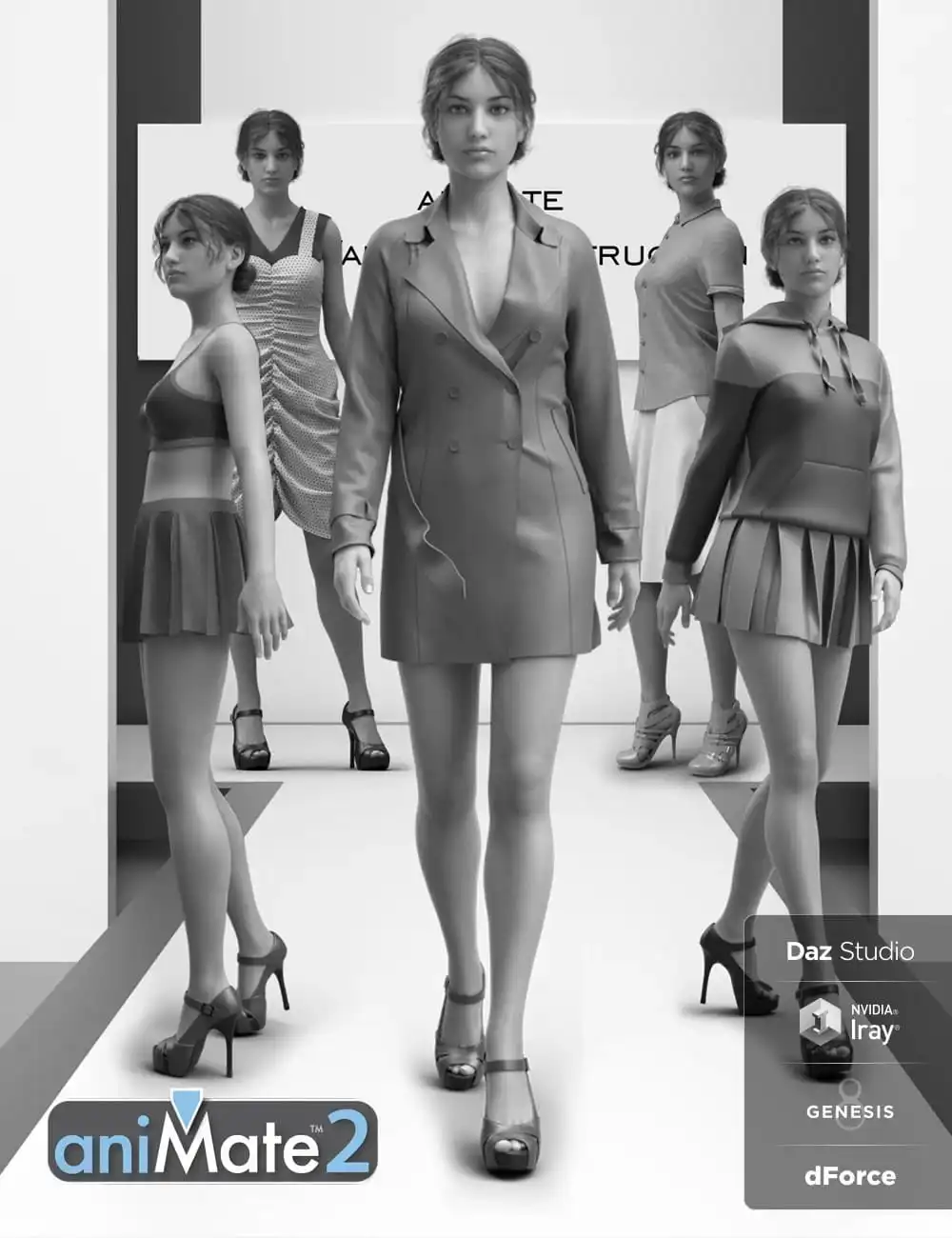 Female Walking Construction Set for Genesis 8 and 8.1 Females_DAZ3D下载站
