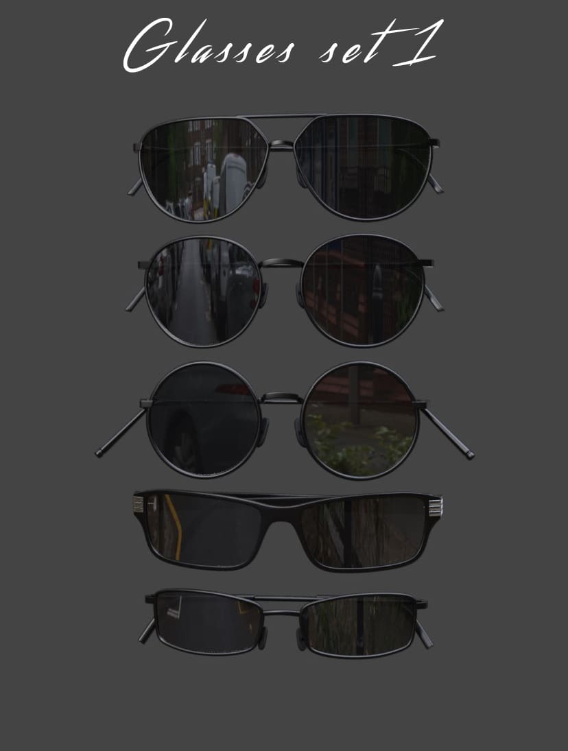 Glasses Set 1_DAZ3D下载站