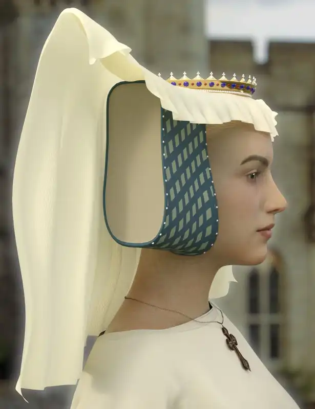 Lancastrian Headdress for Genesis 9 and 8_DAZ3D下载站
