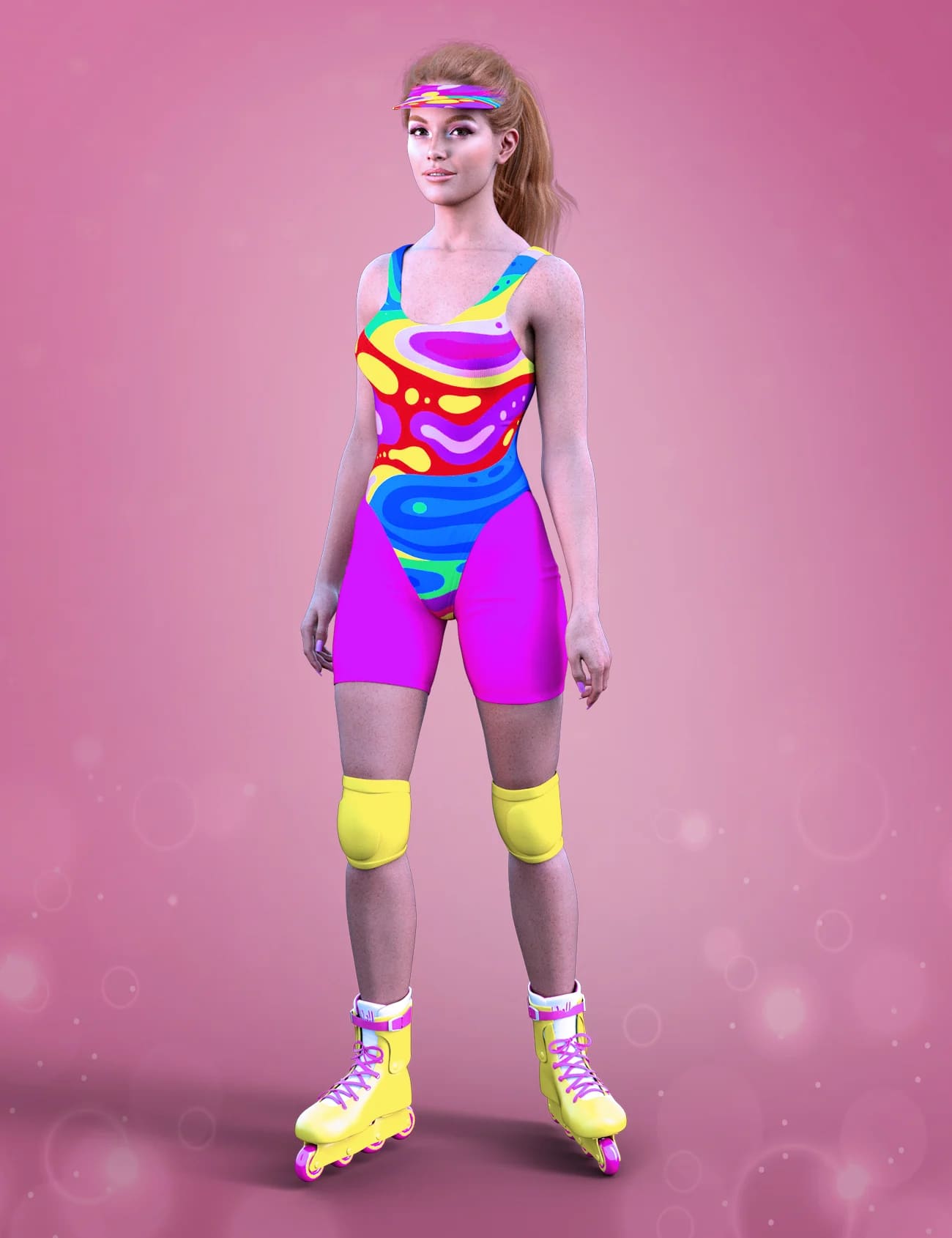 X Fashion Doll Roller Skates Outfit for Genesis 9_DAZ3DDL