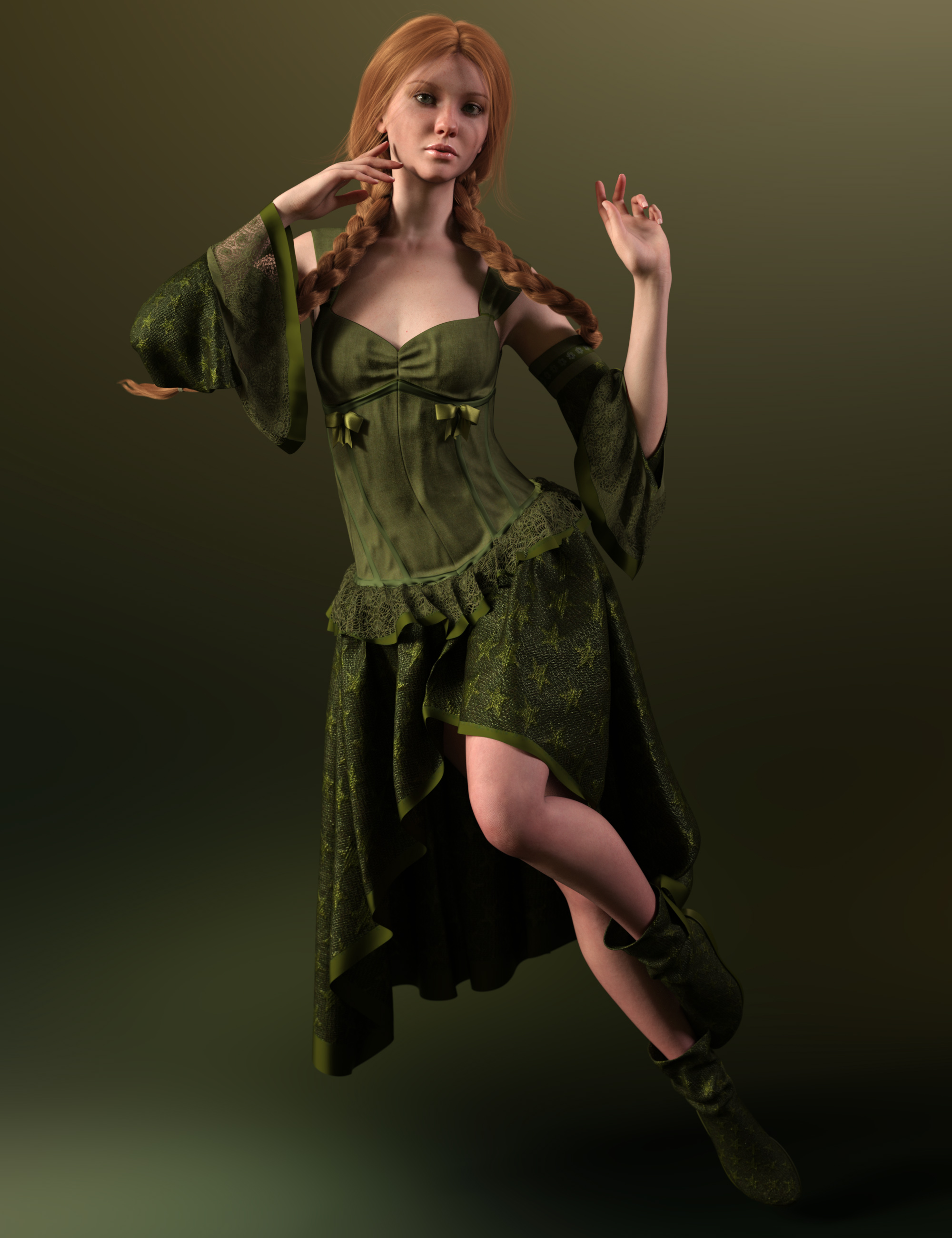 dForce Multi-Style Fairy Outfit for Genesis 9_DAZ3D下载站