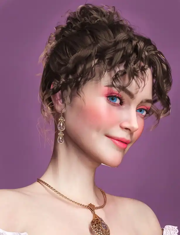 HS Olivia Ocean Waves Hair For Genesis 9, 8, and 8.1_DAZ3DDL