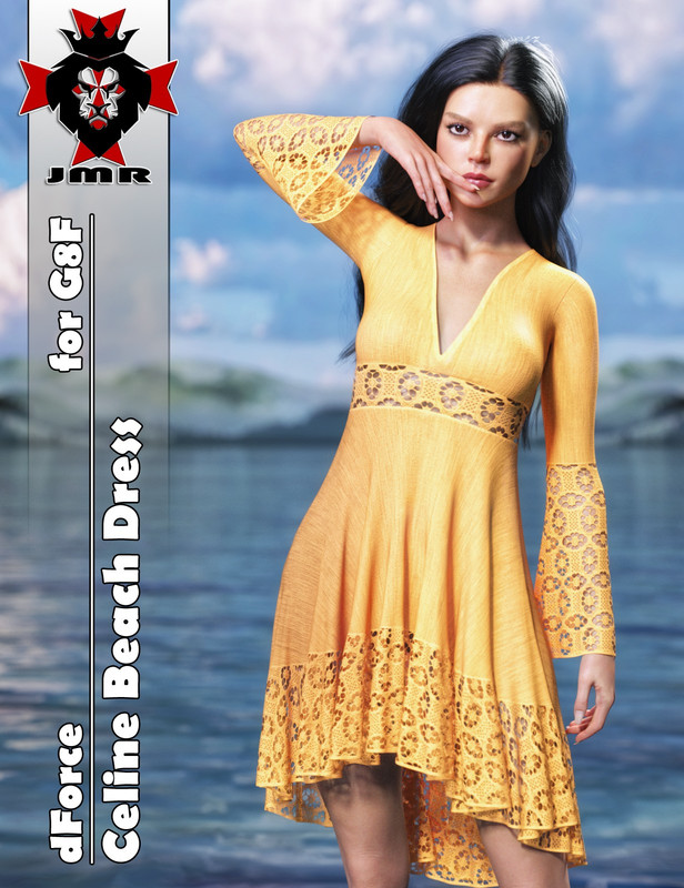 JMR dForce Celine Beach Dress for G8F_DAZ3D下载站