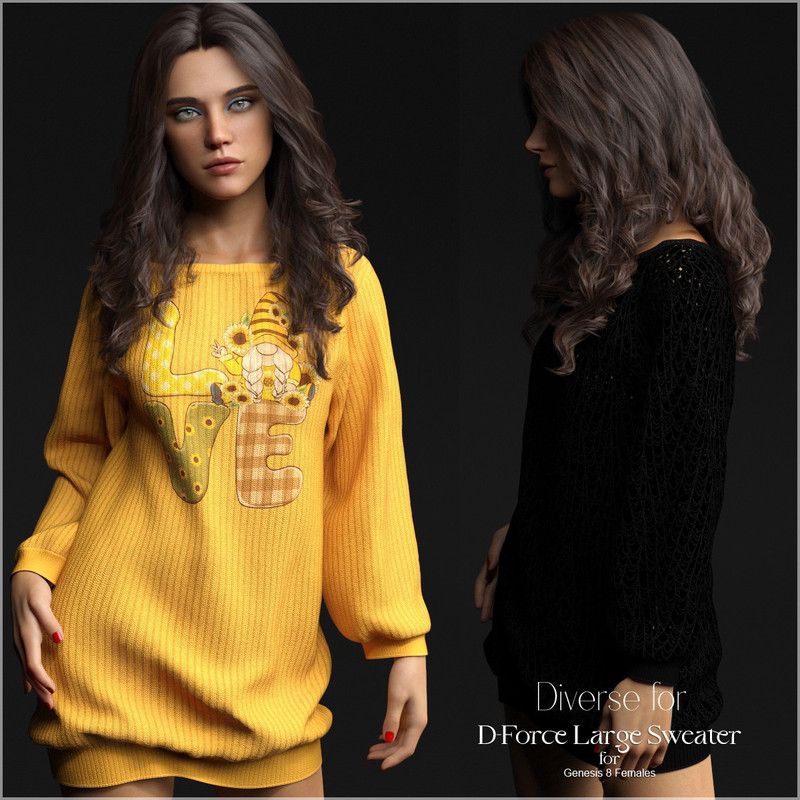 Diverse for D-Force Large Sweater for G8F and G8.1F_DAZ3D下载站
