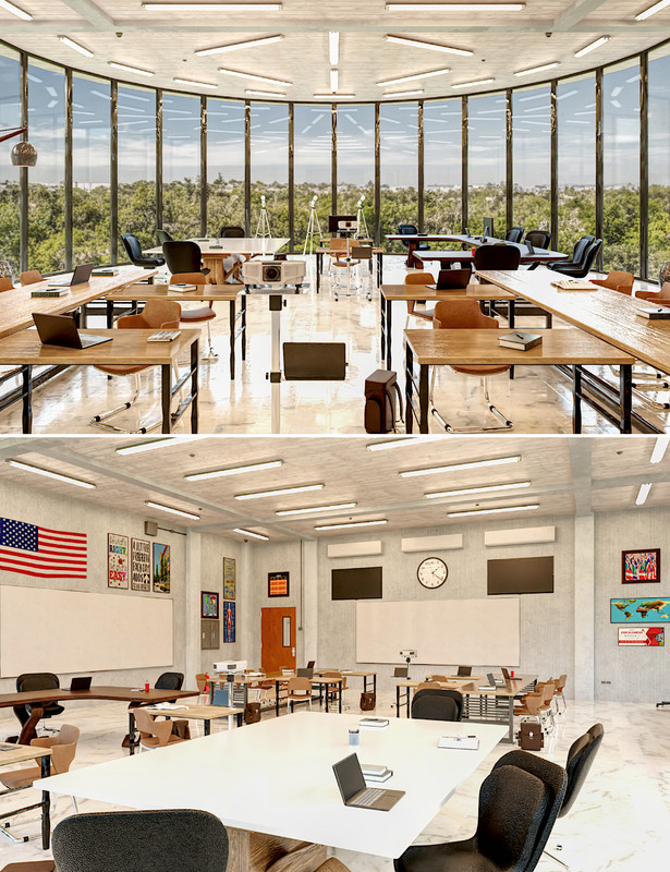 Modern Classroom_DAZ3D下载站