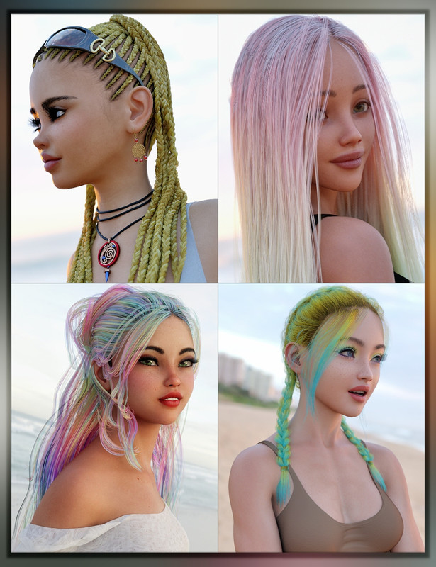 MMX Fancy Hair Color Shaders for Iray_DAZ3D下载站