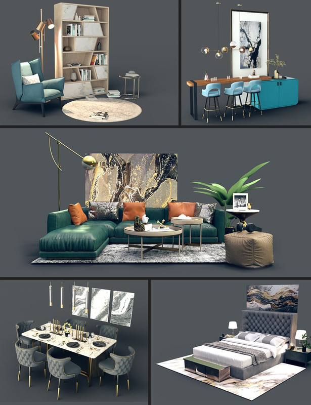 Fancy Furniture Bundle_DAZ3DDL
