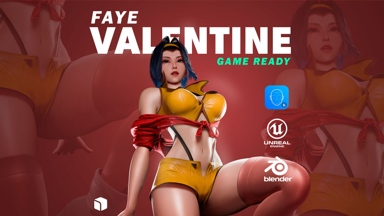 Faye Valentine 3D Blender Model_DAZ3D下载站