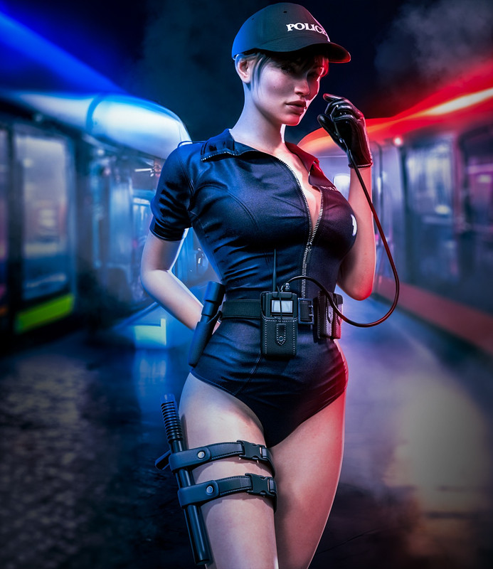 Sexy Cop outfit for Genesis 9, 8 and 8.1 Female_DAZ3DDL