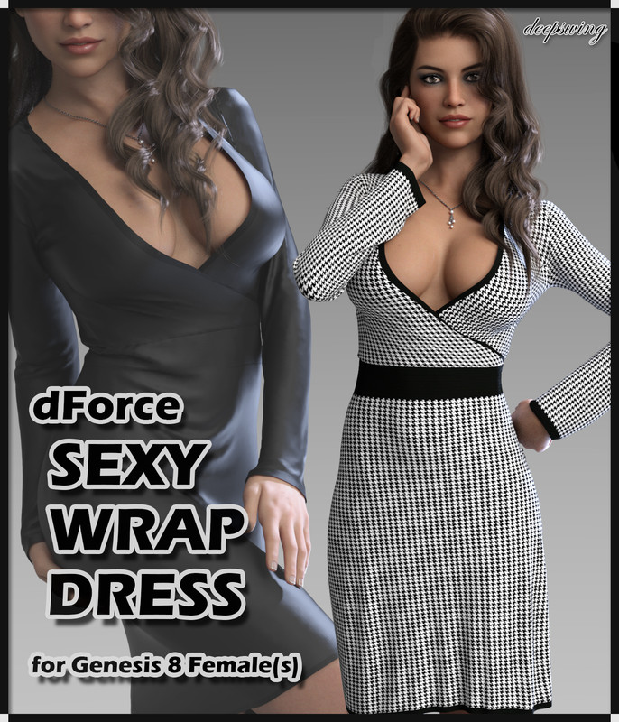 dForce Sexy Wrap Dress for Genesis 8 Female(s)_DAZ3DDL