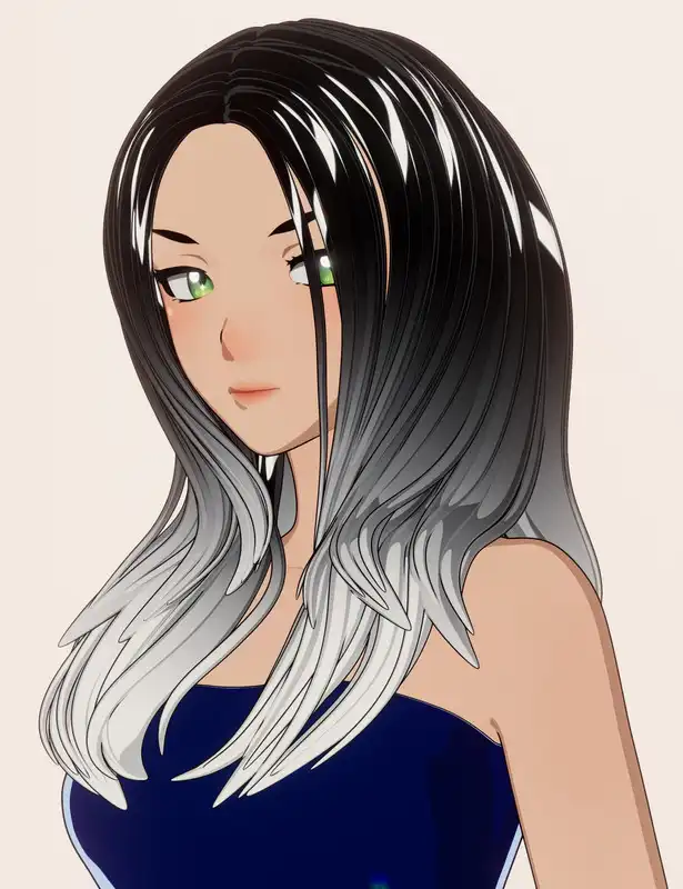 Toon Style Long Hair for Genesis 9_DAZ3DDL