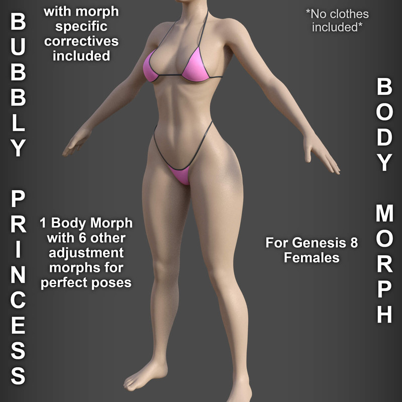 Bubbly Princess Body Morph for Genesis 8 Female_DAZ3DDL