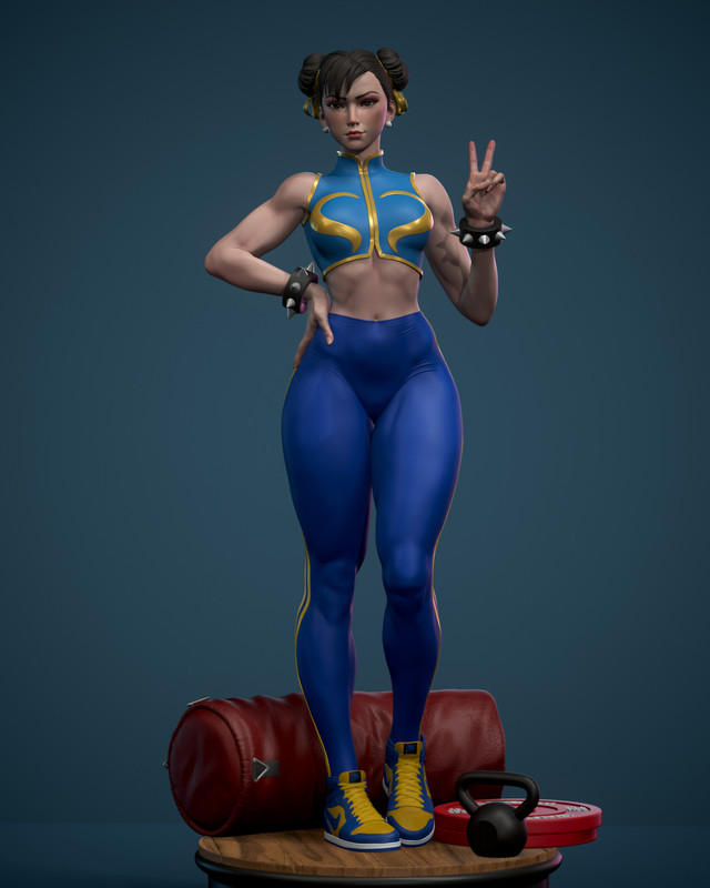 Chun-Li Statue by Alvaro Stuardo Printable_DAZ3D下载站