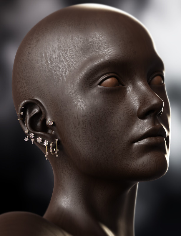 Classic Earring Collection for Genesis 8, 8.1, and 9_DAZ3D下载站