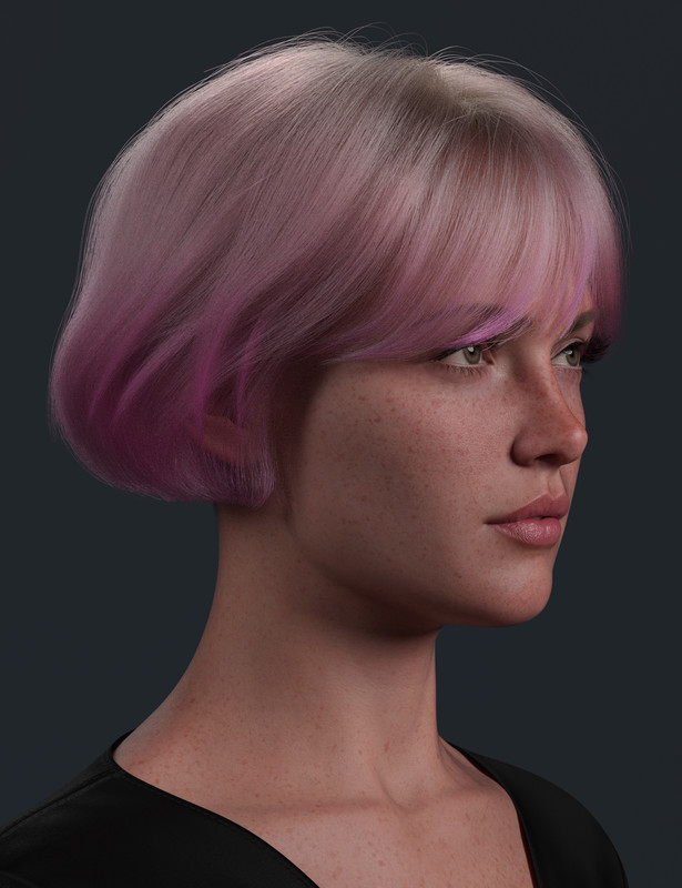 dForce Strand-Based Autumn Style Bob Hair Color Expansion_DAZ3D下载站