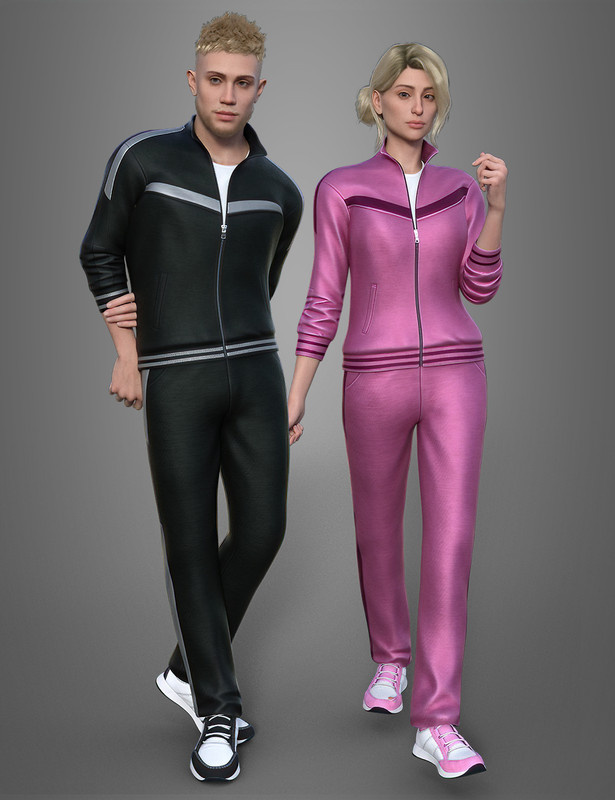 Long Tracksuit Outfit for Genesis 9_DAZ3DDL