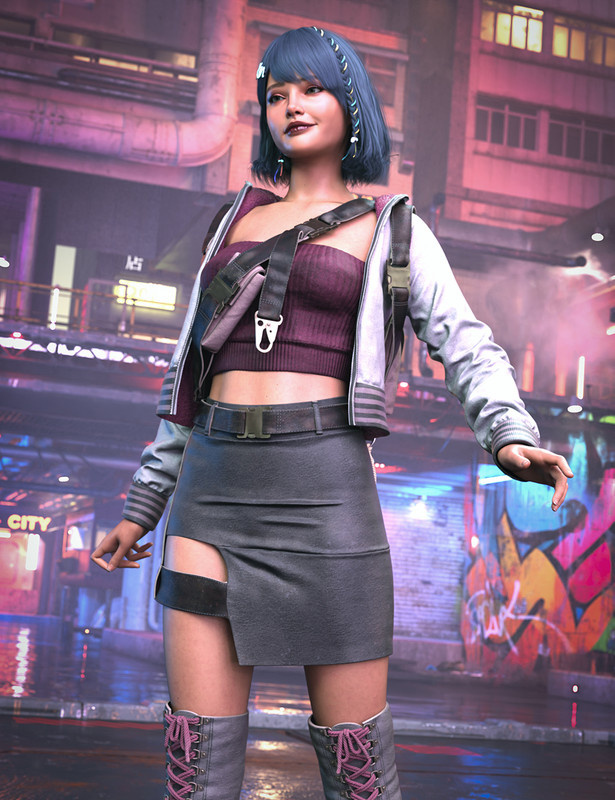 Techwear Girl HD Outfit_DAZ3DDL