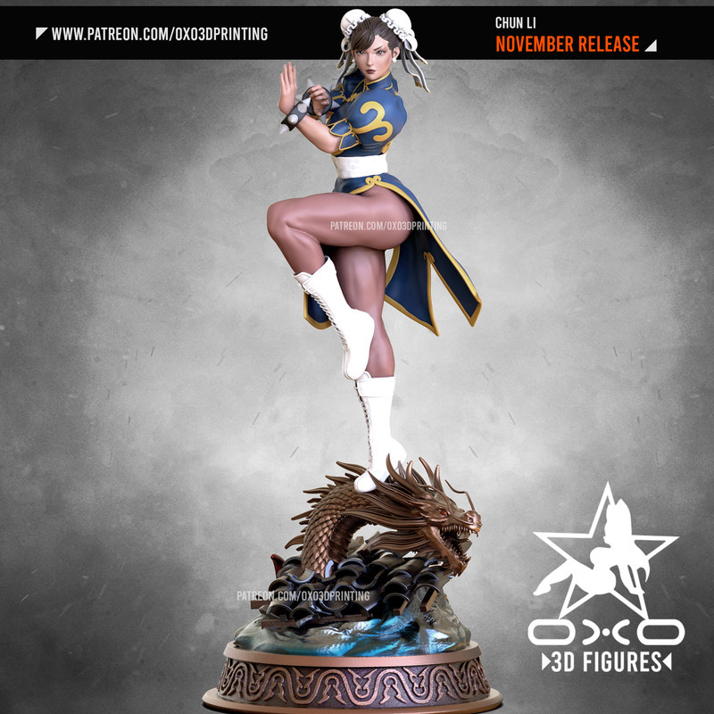 OXO3D Figures – Chun-li (3d-print)_DAZ3D下载站