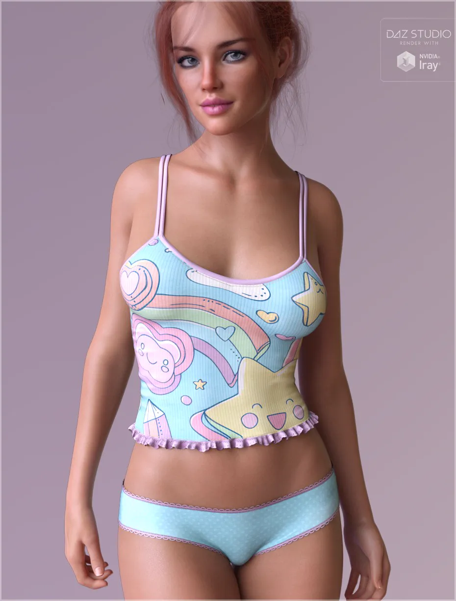 Sweetheart Textures for Cuddle Bug PJ Set_DAZ3D下载站