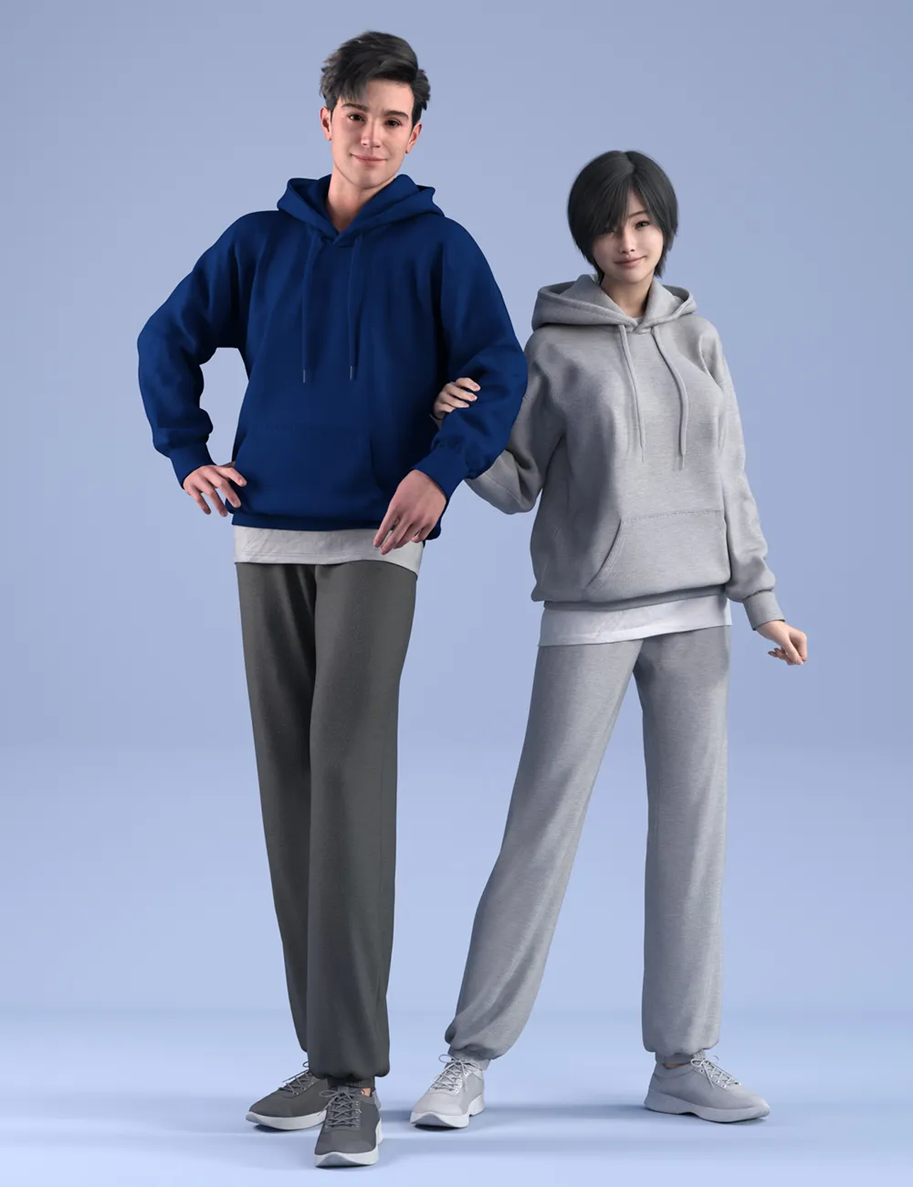 dForce HnC24 Hoodie Sweatsuit Outfits for Genesis 9_DAZ3D下载站