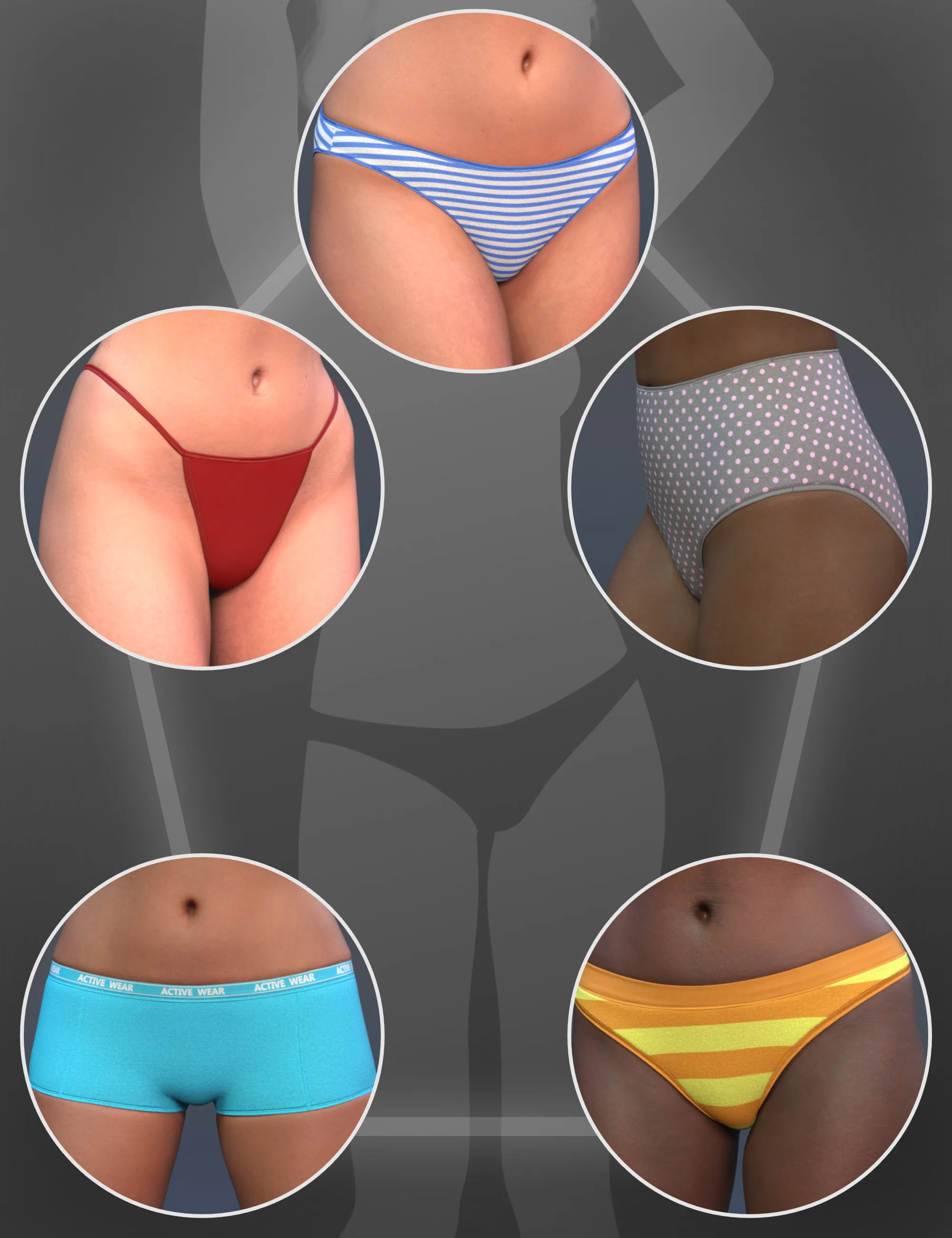 NG Cotton Panties Base Collection Volume 1 for Genesis 9_DAZ3D下载站