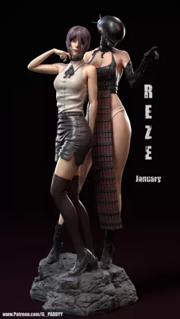 IL_PADDYY  -  REZE和DEVIL BOMB（3D PRINT） - Il_Paddyy – Reze and Devil Bomb (3d-print)_DAZ3D下载站