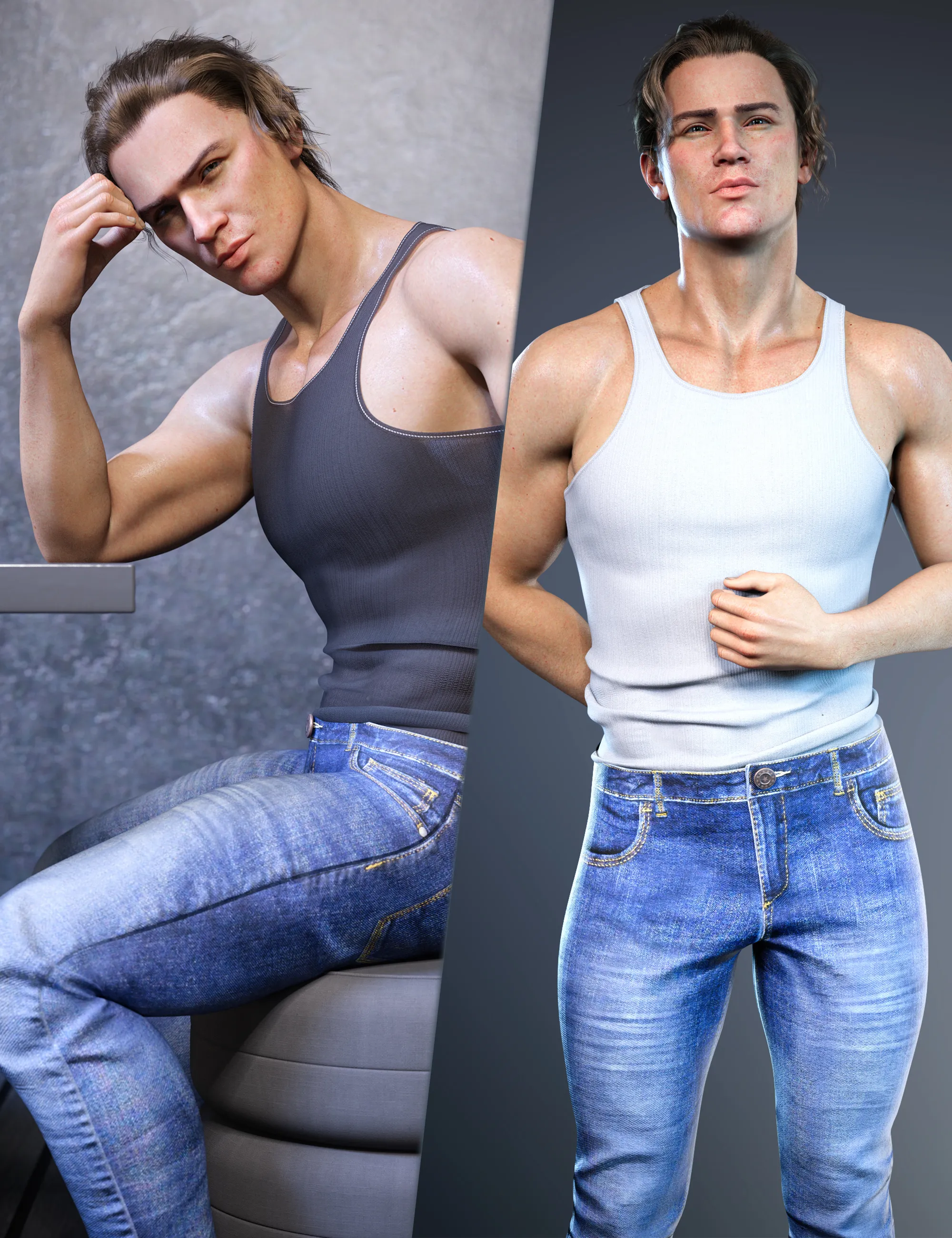 Z Masculine Demeanor Pose Mega Set for Genesis 9 and 8 Male_DAZ3DDL