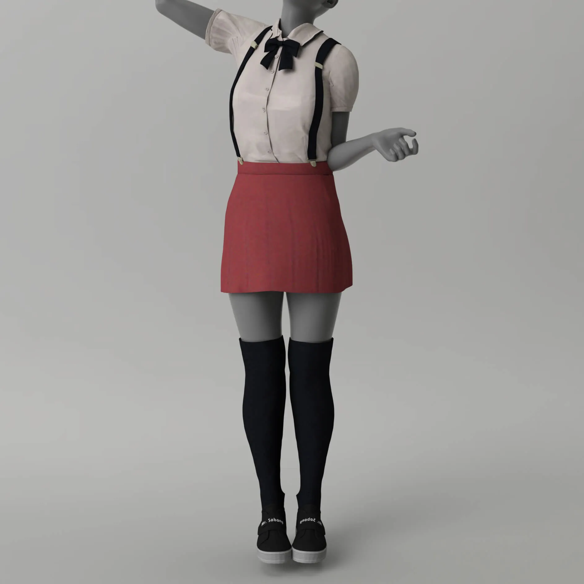 School Uniform Set for Genesis 8 Femalenew _DAZ3D下载站