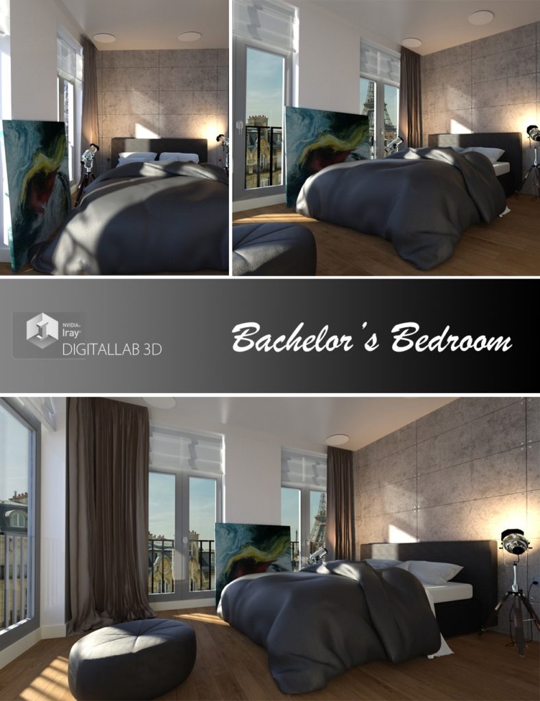 Bachelor’s Bedroom_DAZ3D下载站