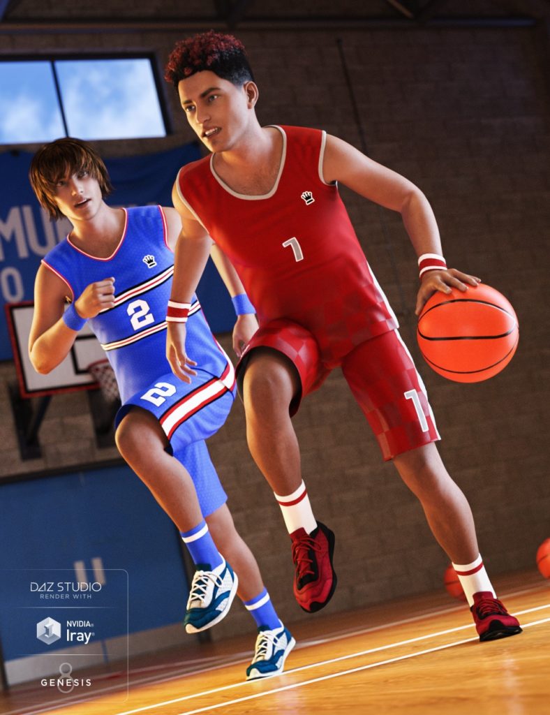 Basketball Kit for Genesis 3 & 8 Male(s)_DAZ3D下载站