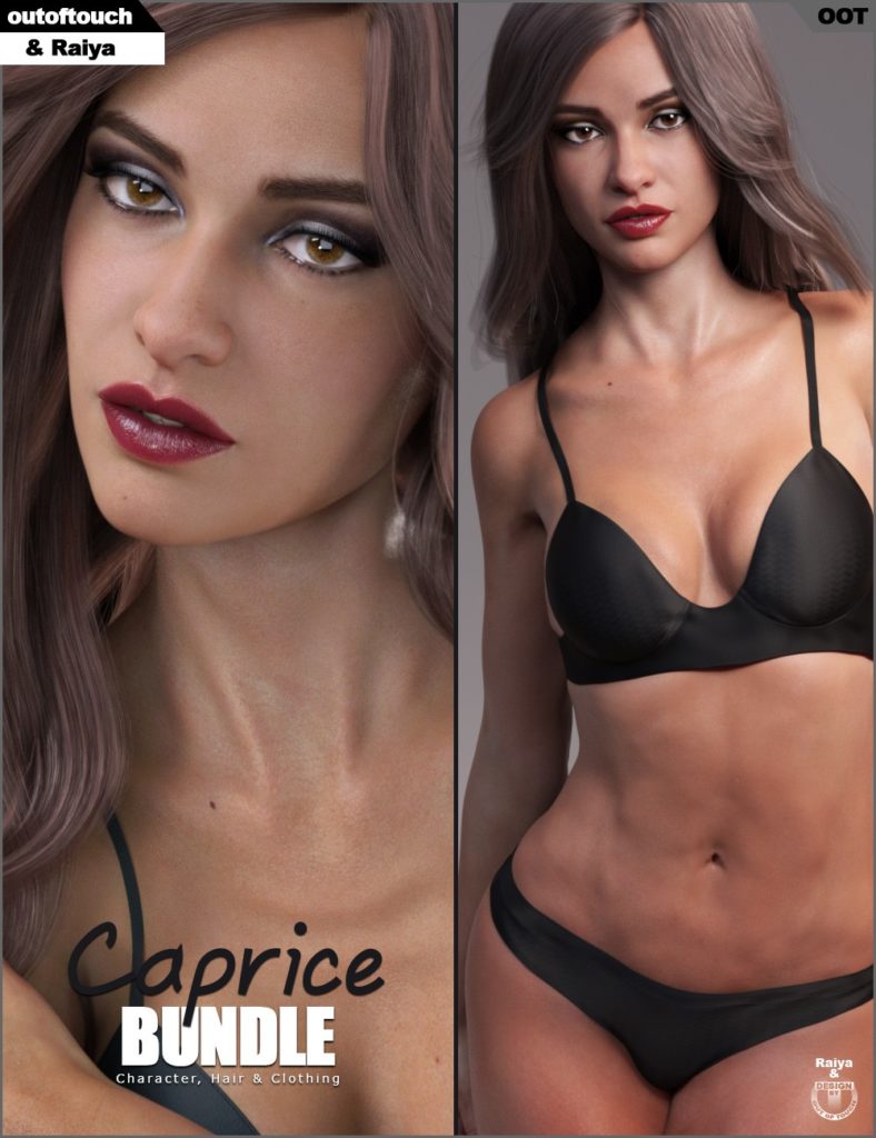 Caprice Character, Hair and Clothing Bundle_DAZ3D下载站