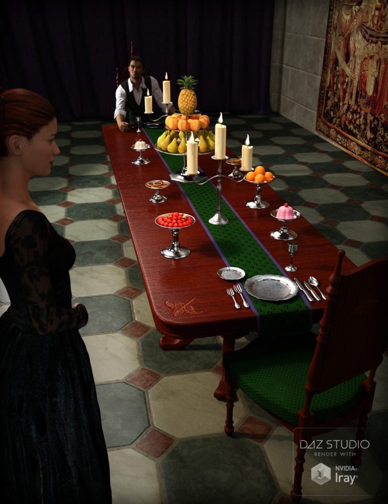 Dinner With the Duke-Vignette with Props_DAZ3D下载站