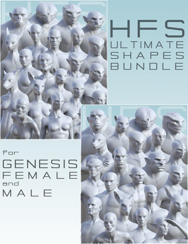 HFS Ultimate Shapes Bundle for Genesis 8 Female(s) and Genesis 8 Male(s)_DAZ3D下载站