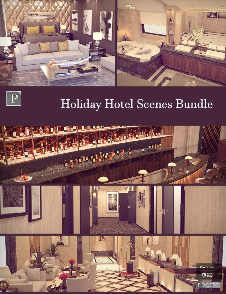 Holiday Hotel Scenes Bundle_DAZ3D下载站