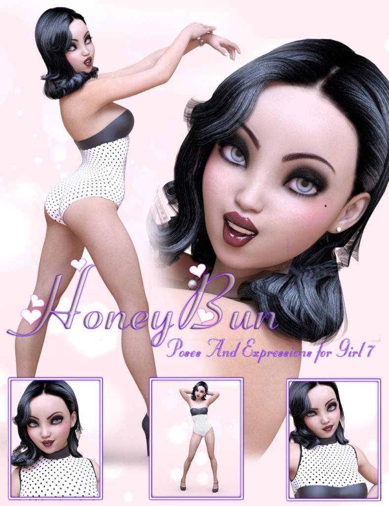 Honey Bun Pose & Expression Bundle for Girl 7_DAZ3D下载站