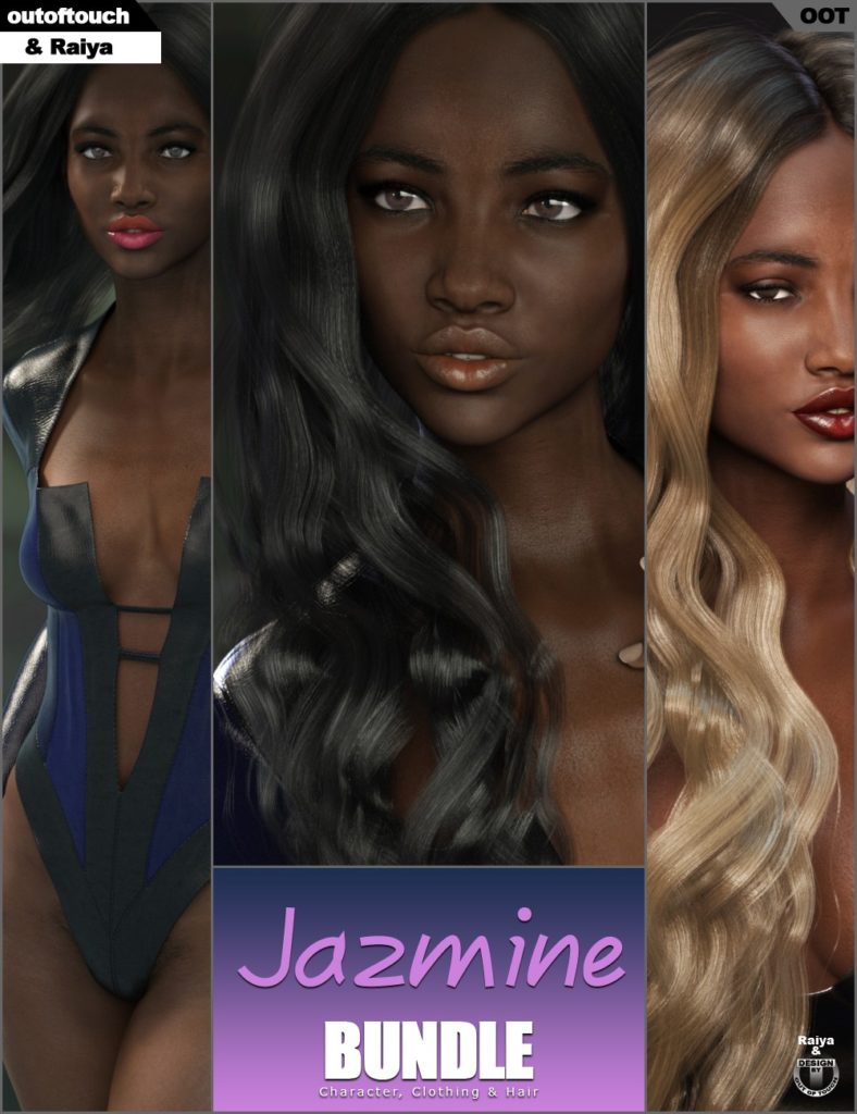 Jazmine Character, Hair & Clothing Bundle_DAZ3D下载站