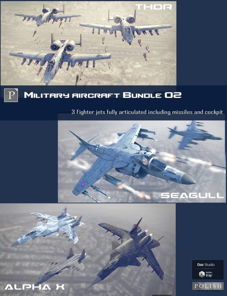 Military Aircraft Bundle 02_DAZ3D下载站