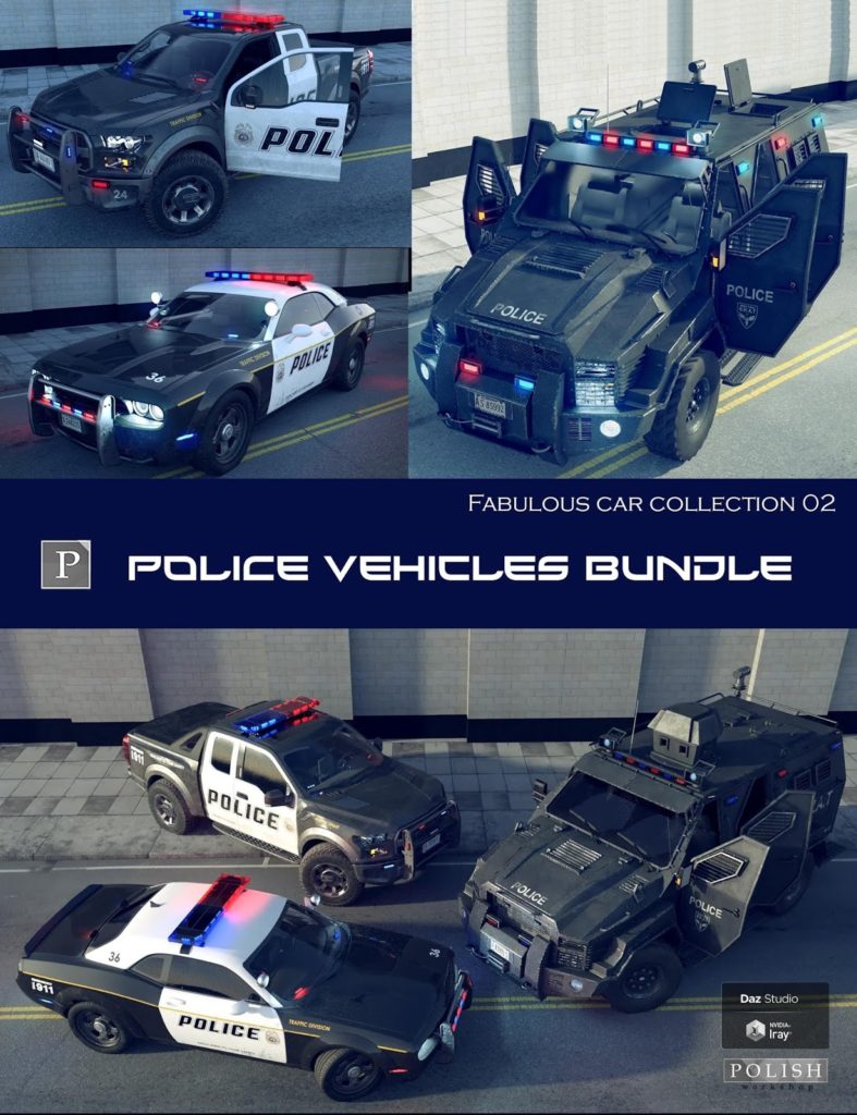 Police Vehicles Bundle_DAZ3DDL