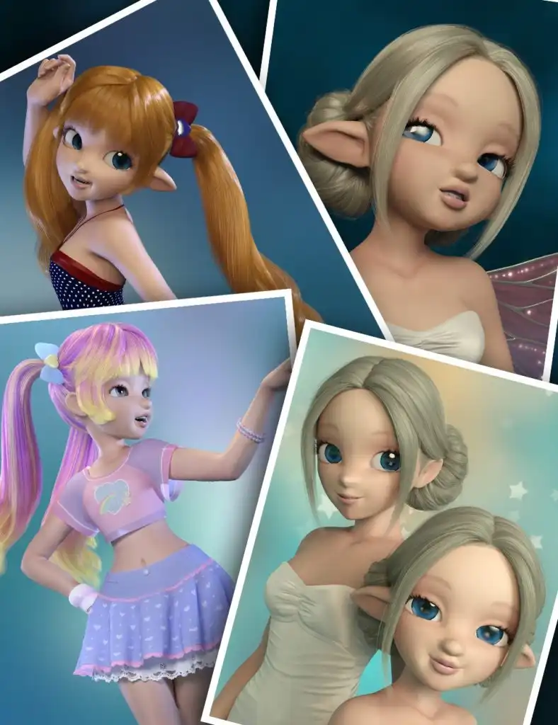 Posey and Petunia Bundle for Genesis 8 Female(s)_DAZ3D下载站
