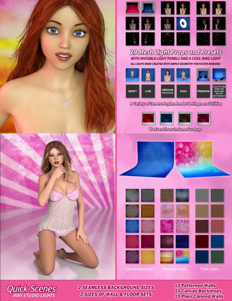 Quick Scenes – Iray Studio Lights_DAZ3D下载站