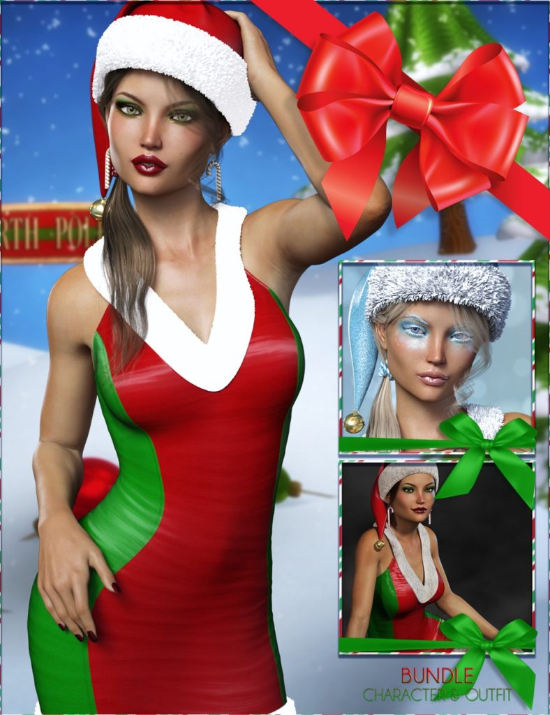 Sexy Christmas Elf Bundle – FWSA Yulia HD and her Finery_DAZ3DDL